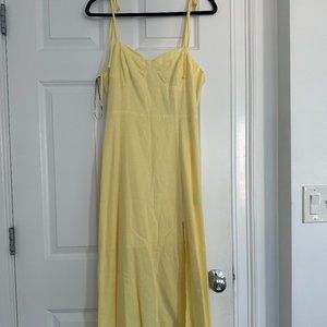 NWT - Forever 21 Yellow Linen Midi Dress